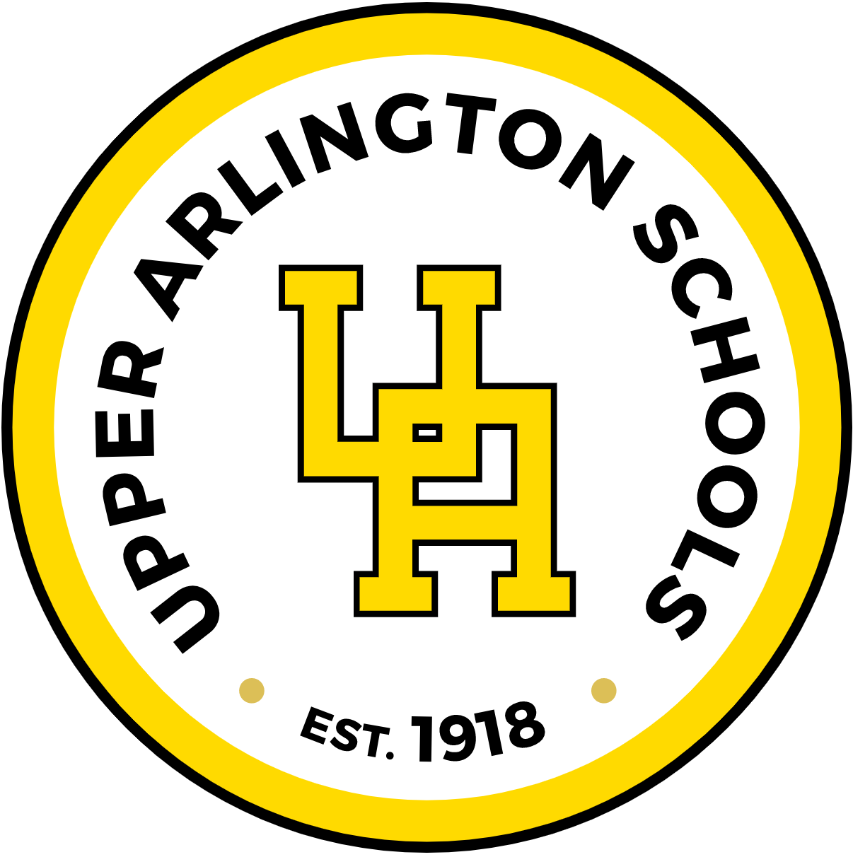 Upper Arlington High School UH initials logo